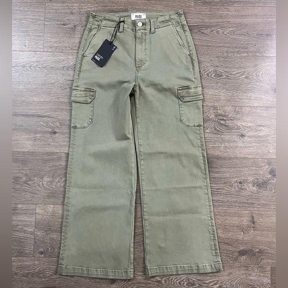 *NWT* PAIGE Carly With Cargo Pockets - Vintage Ivy Green - Picture 5 of 8